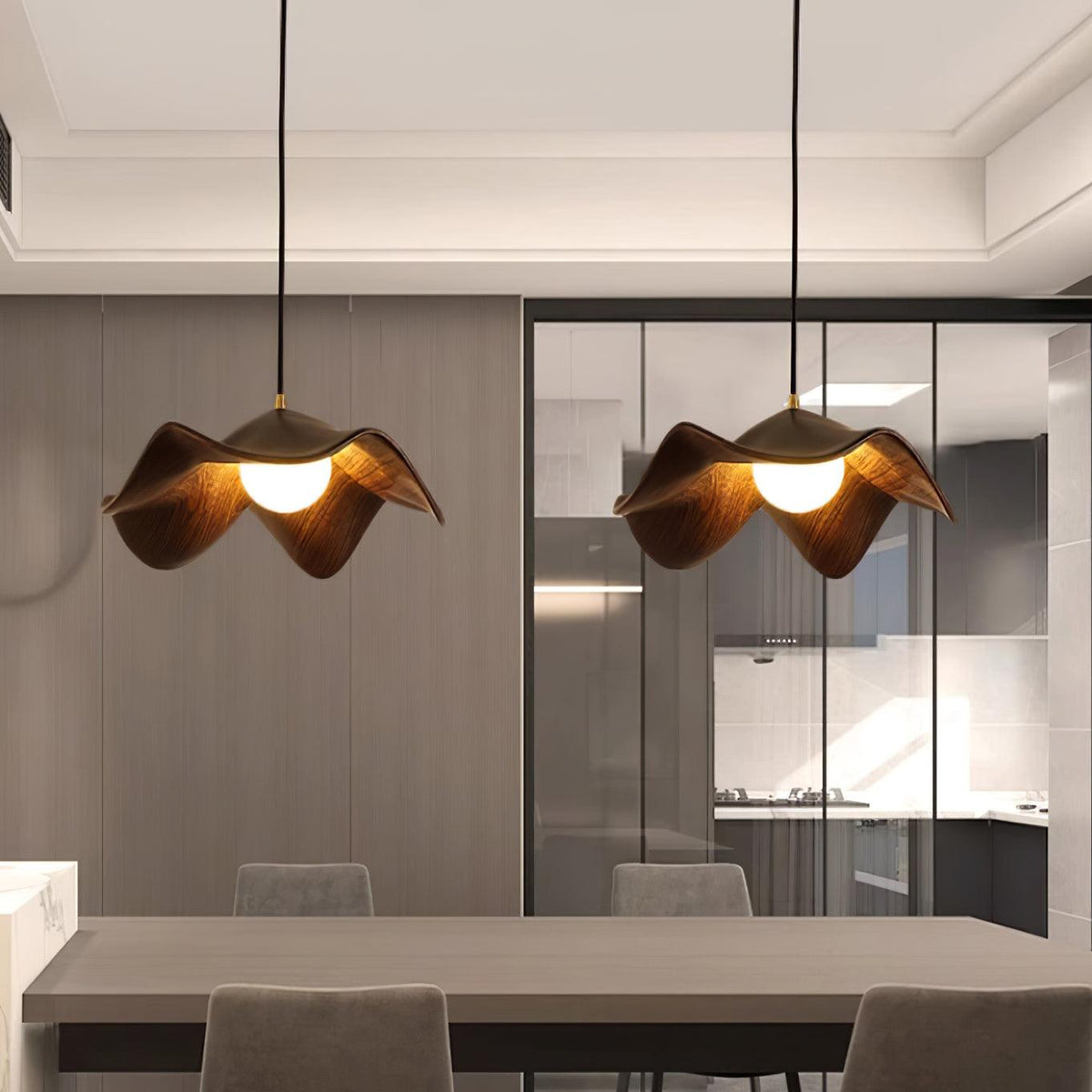 Casia Unique Pendant Lamp | Lotus Leaf-Inspired Metal & Resin Ceiling Light | G9 LED 5W | Artistic Water-Transfer Design | Adjustable Hanging Height