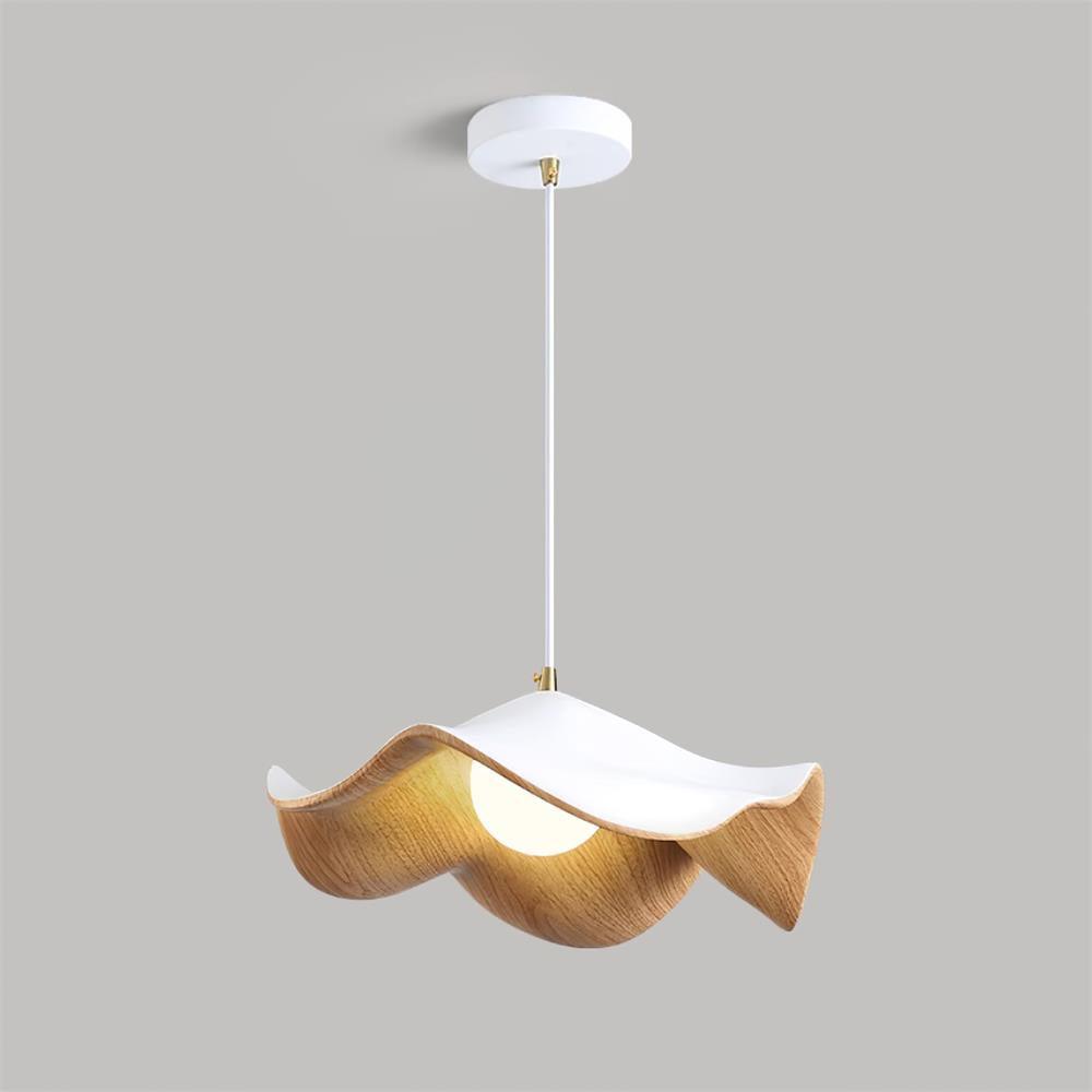 Casia Unique Pendant Lamp | Lotus Leaf-Inspired Metal & Resin Ceiling Light | G9 LED 5W | Artistic Water-Transfer Design | Adjustable Hanging Height