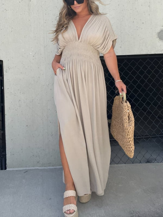3 Maxi Dress with Split V-neck