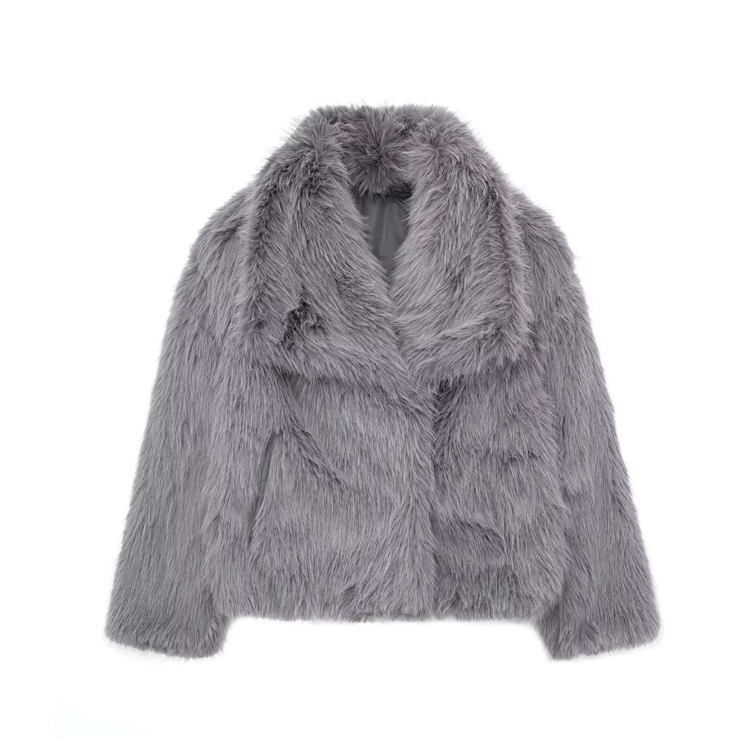 Women's Winter Coat | Short Model | Soft Plush | Classic Collar