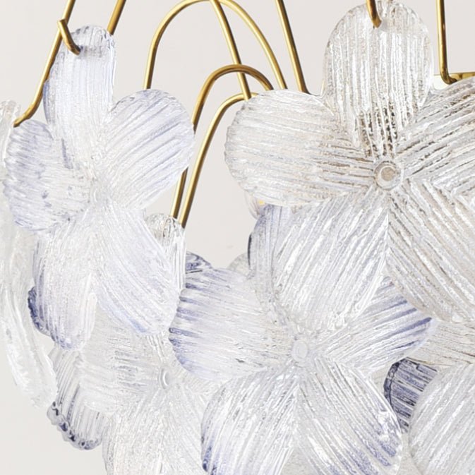 Vintage flower chandelier made of stained glass for the living room