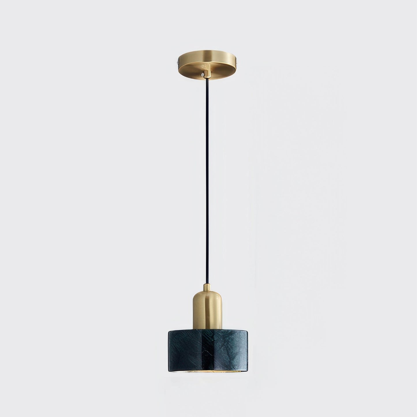 Cylinder Hanging Lamp Japanese Style | LED E27 | Brass & Walnut | Minimalist Indoor Pendant Lighting
