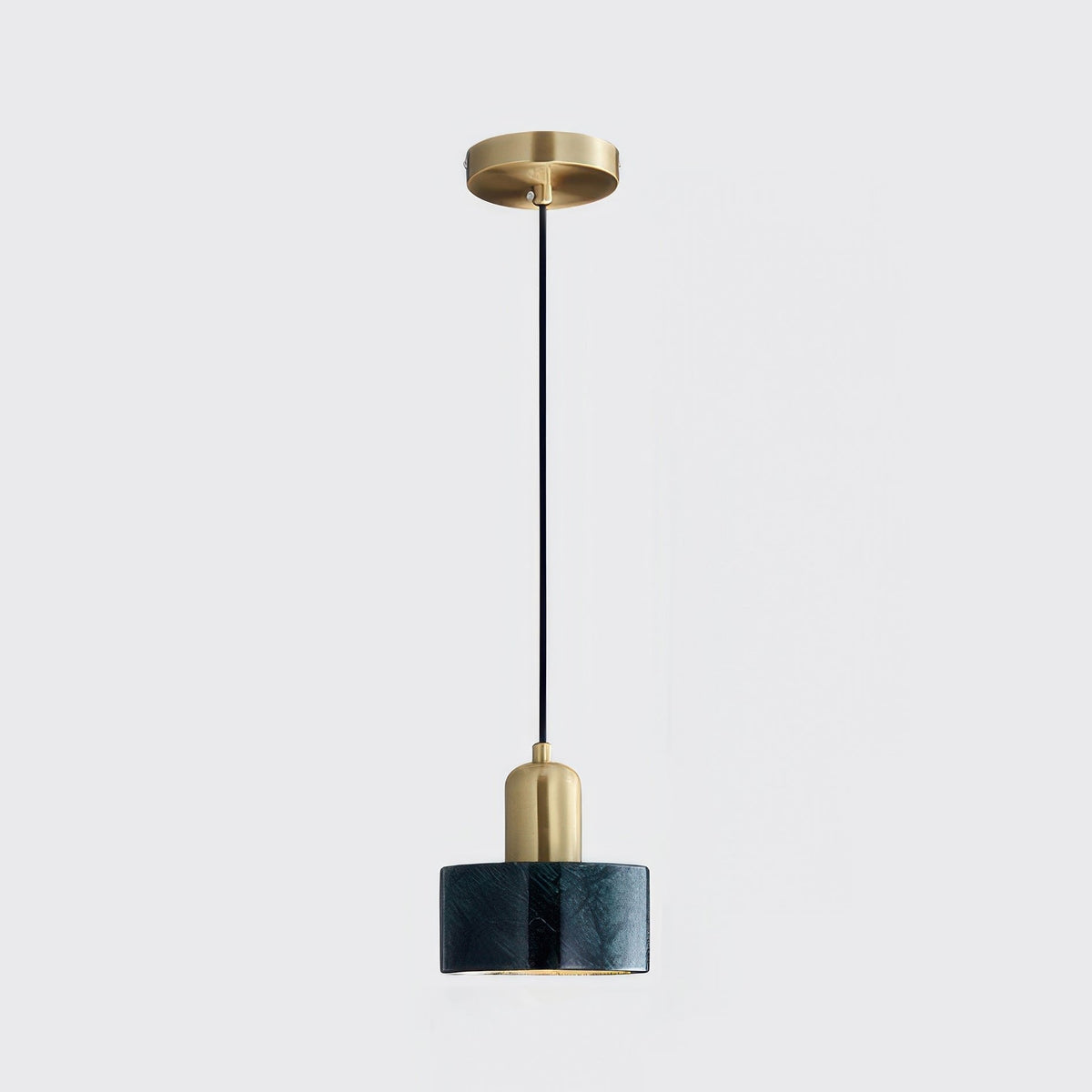 Cylinder Hanging Lamp Japanese Style | LED E27 | Brass & Walnut | Minimalist Indoor Pendant Lighting