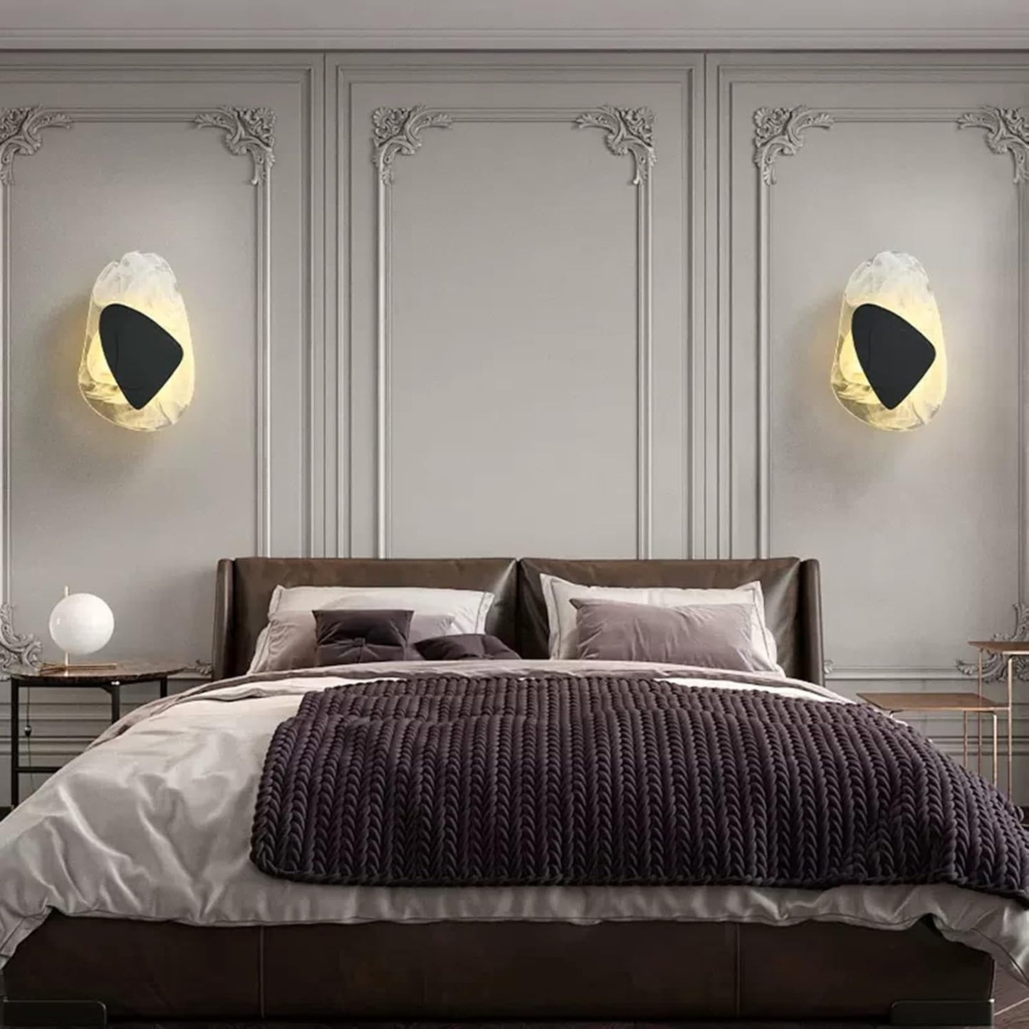 Modern Glass LED Wall Lamp Minimalist Design | Brushed Metal & Handmade Glass | 110–240V | Indoor Ambient Lighting