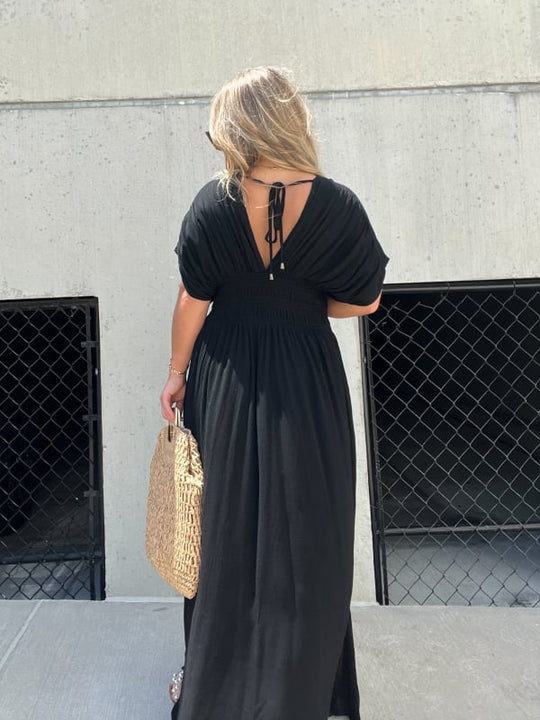 3 Maxi Dress with Split V-neck