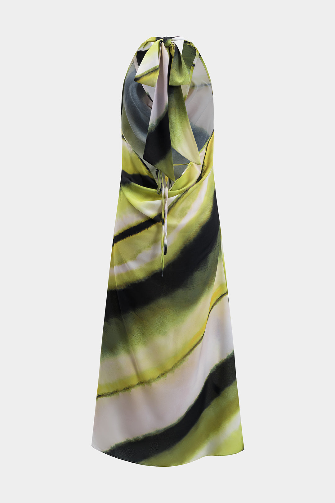 Abstract Print Sleeveless Backless Slip Maxi Dress 