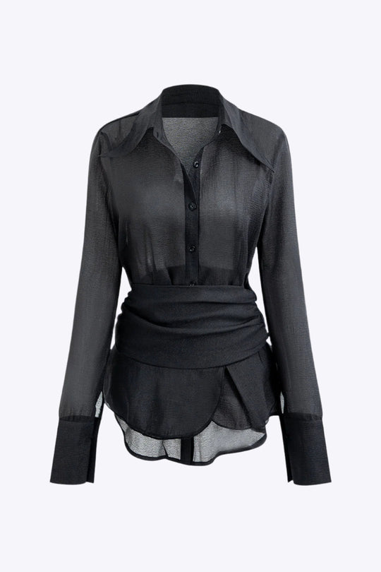 Zinnia - Classic Button Design Women's Mini Skirt Set