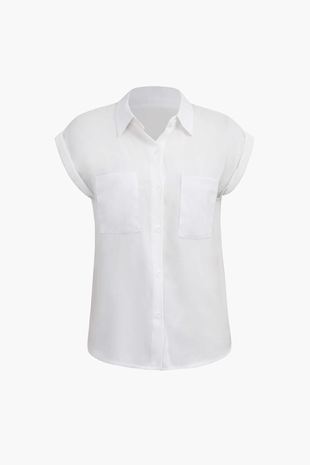 Vittoria - Minimalist Rolled Sleeve Knotted Hem Women's Shirt