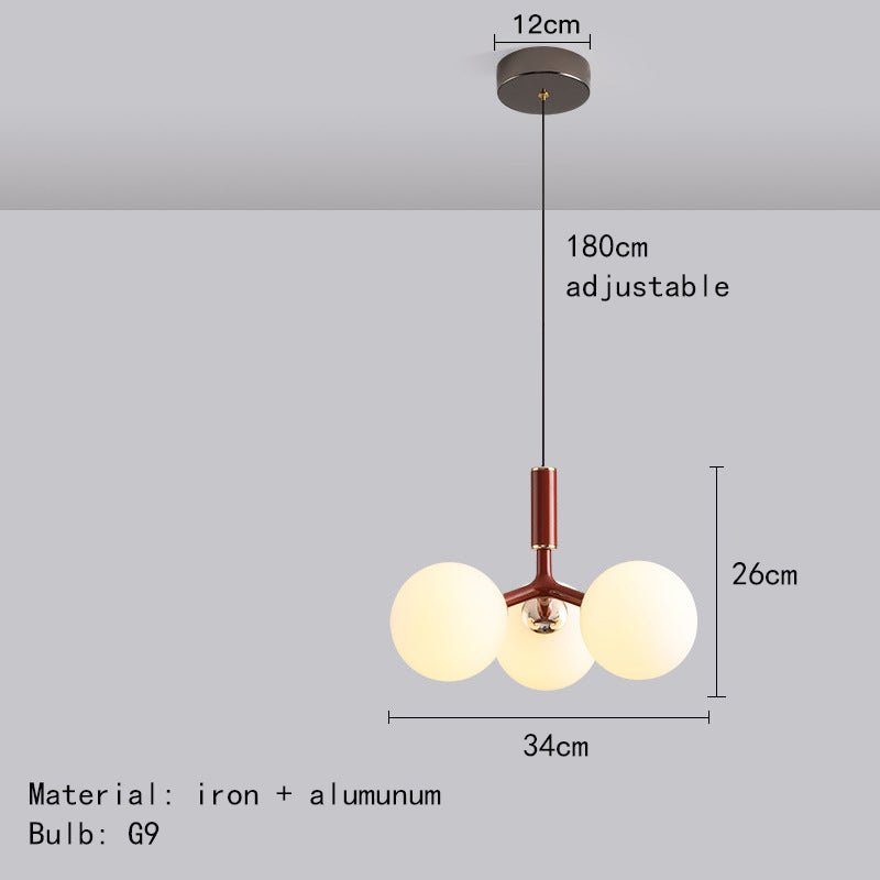 Scandinavian Glass Pendant Lamp Luxury Nordic Style | G9 LED | Sound Sensor | Modern Minimalist Hanging Light for Bedroom Living Room