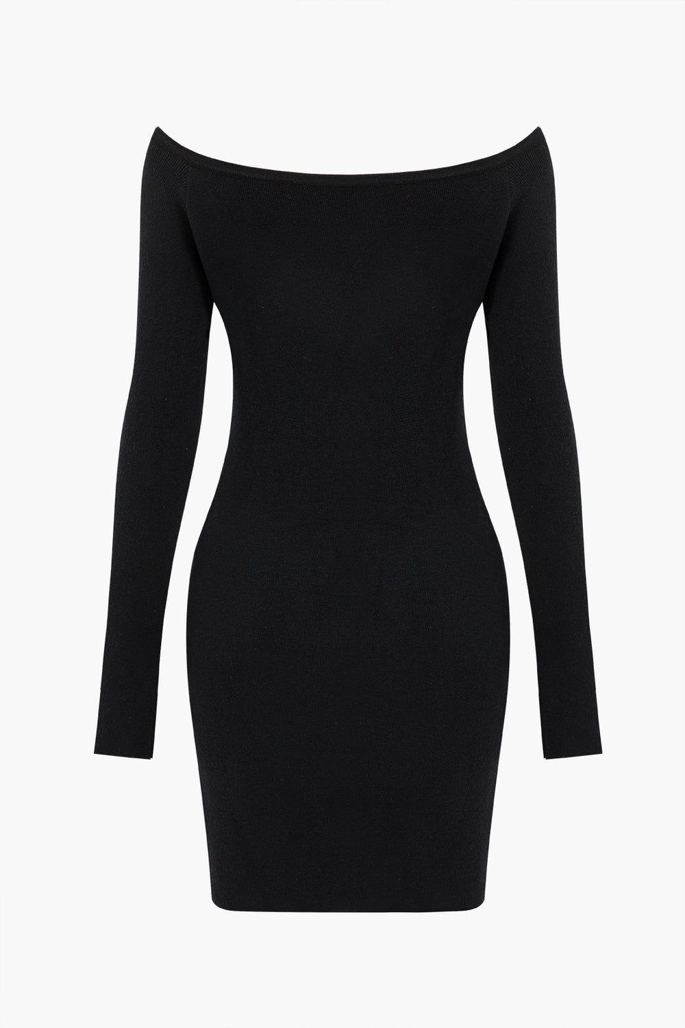 Plain Off Shoulder Button Round Neck Cut Out Mini Dress 