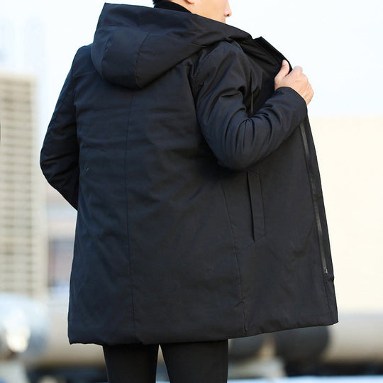 Men's Mid-Length Lined Jacket | Hooded &amp; Zipped | Comfortable Outer Layer