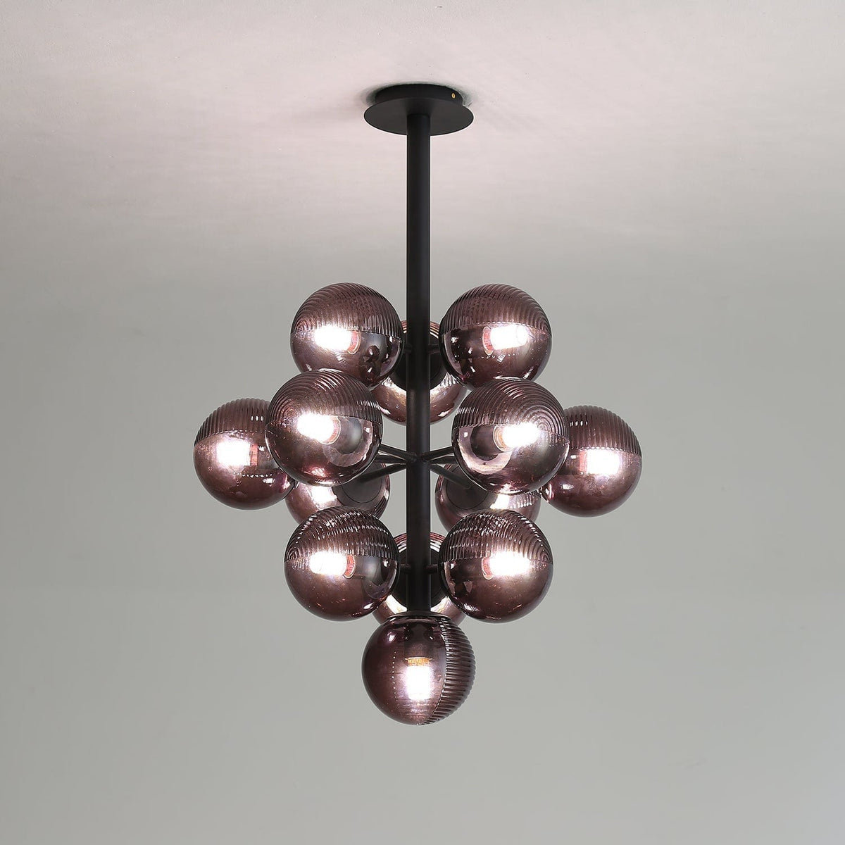 Grape Pendant Lamp Black Glass Cluster Ceiling Light | Decorative Sculptural Design | G9 LED Compatible | Statement Indoor Lighting