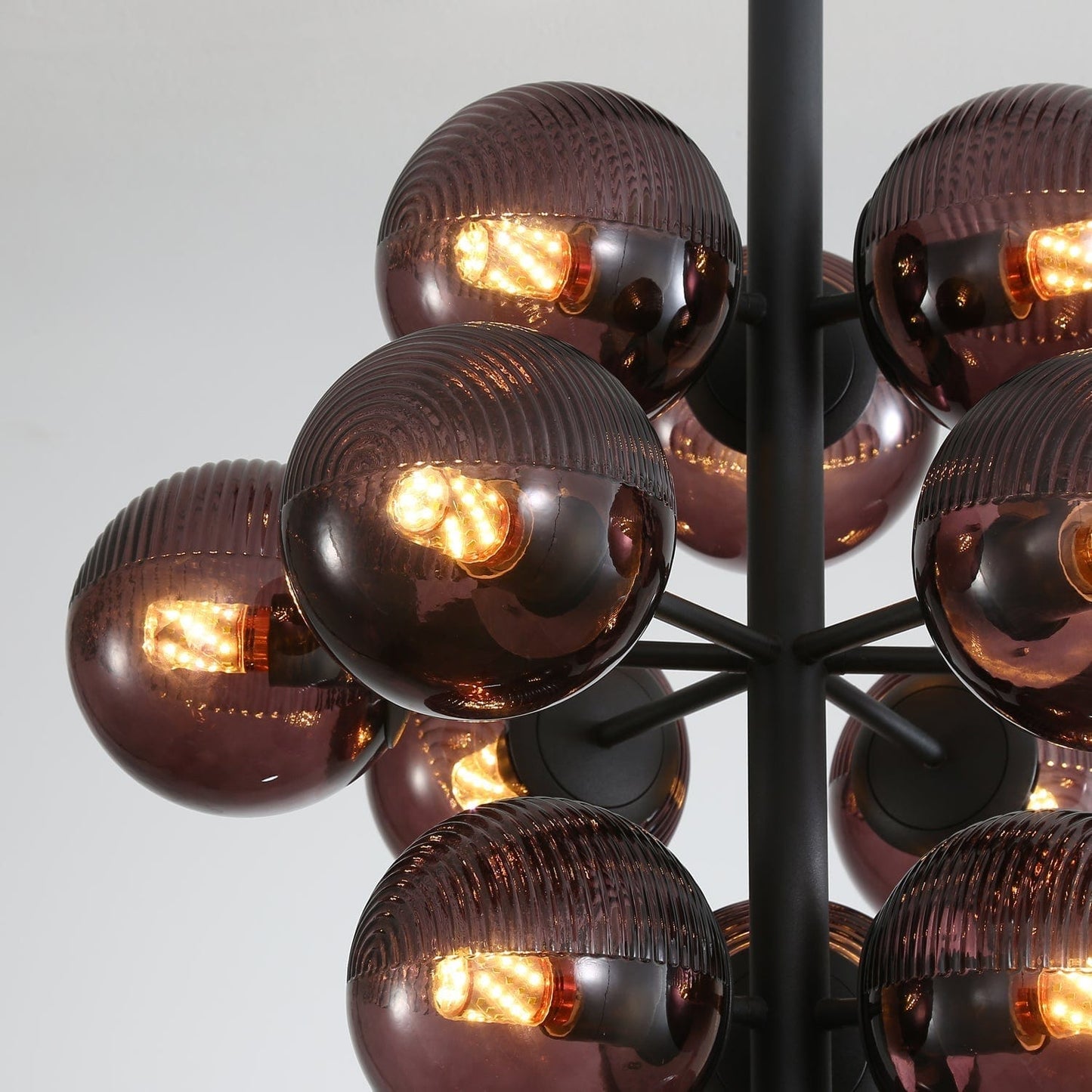 Grape Pendant Lamp Black Glass Cluster Ceiling Light | Decorative Sculptural Design | G9 LED Compatible | Statement Indoor Lighting