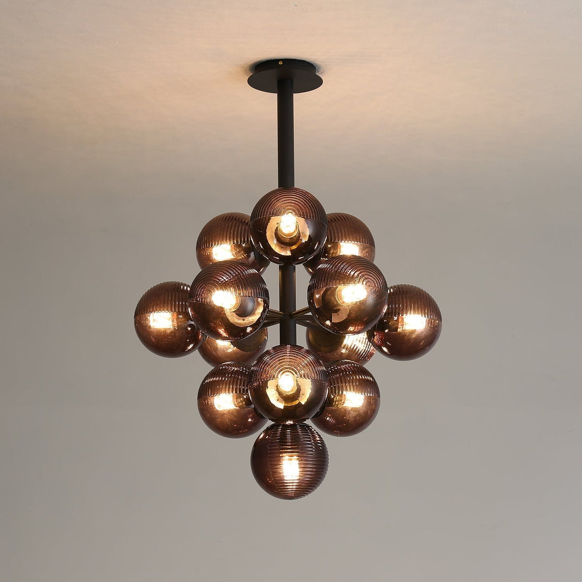 Grape Pendant Lamp Black Glass Cluster Ceiling Light | Decorative Sculptural Design | G9 LED Compatible | Statement Indoor Lighting
