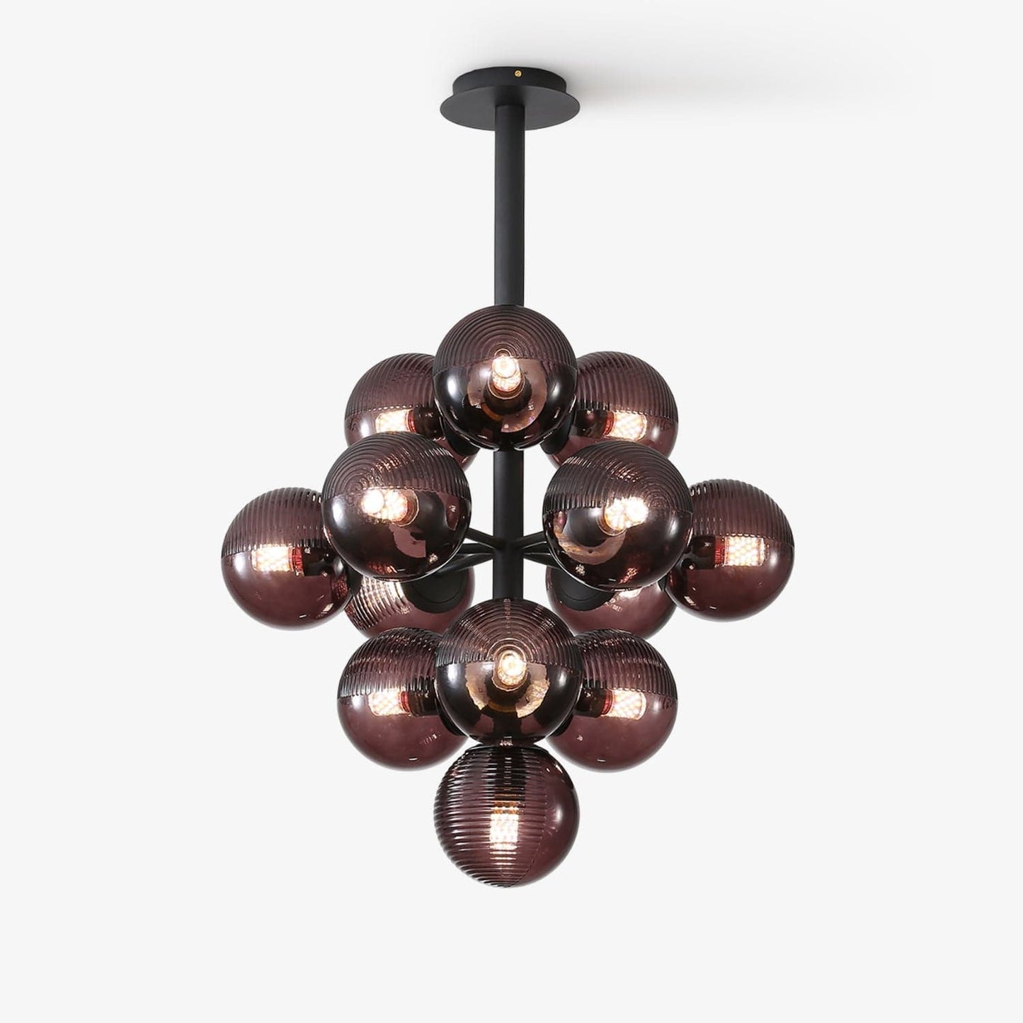 Grape Pendant Lamp Black Glass Cluster Ceiling Light | Decorative Sculptural Design | G9 LED Compatible | Statement Indoor Lighting