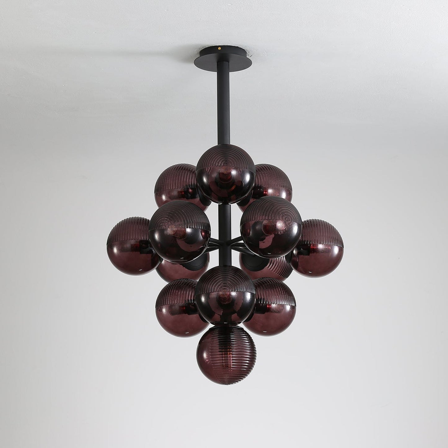 Grape Pendant Lamp Black Glass Cluster Ceiling Light | Decorative Sculptural Design | G9 LED Compatible | Statement Indoor Lighting