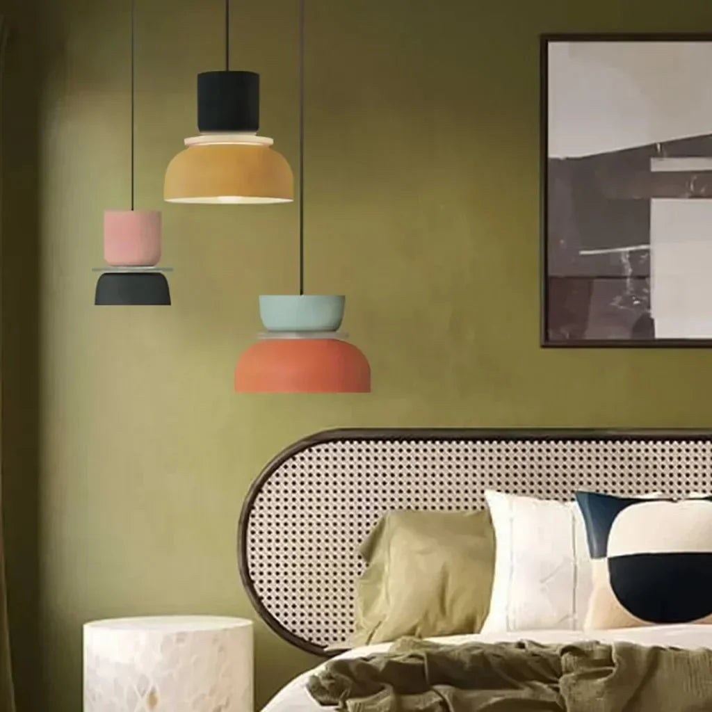 Dulcy Color Block Scandinavian Pendant Lamp | E27 LED Compatible | Metal & Acrylic | 5–10 m² Indoor Lighting