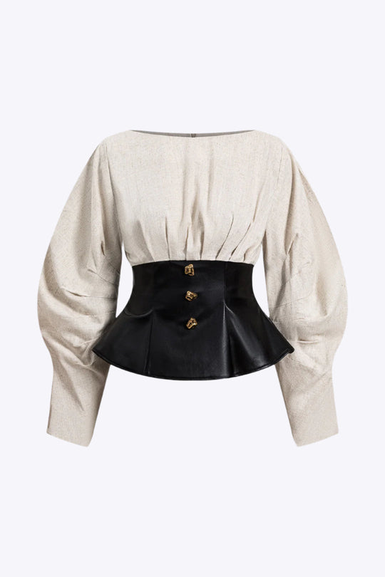 Ava - Stylish Patchwork Design Women's Long Sleeve Shirt