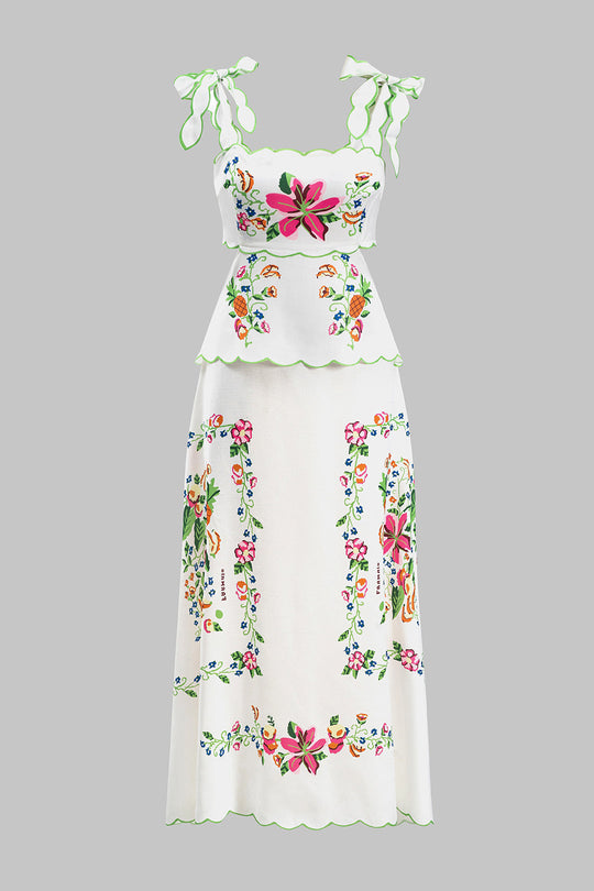 Floral Print Tie-Up Backless Maxi Dress 