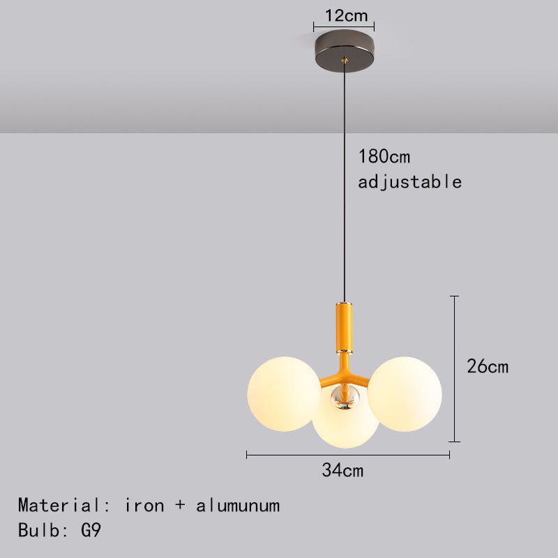 Scandinavian Glass Pendant Lamp Luxury Nordic Style | G9 LED | Sound Sensor | Modern Minimalist Hanging Light for Bedroom Living Room