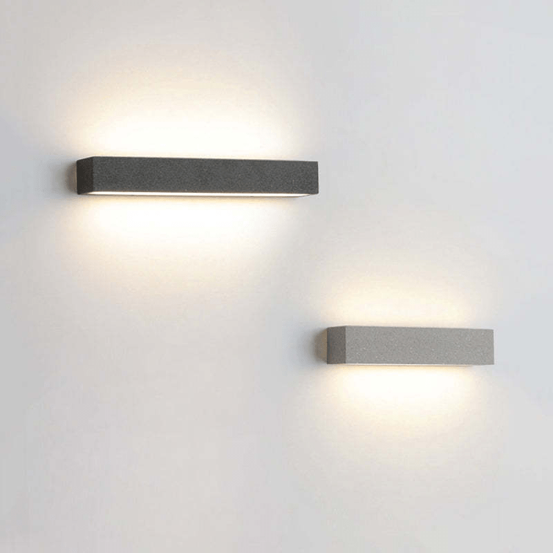 Modern Outdoor Wall Lamp Up & Down Light | Cement Design | Warm White LED Strip | 220V AC | Weather-Resistant Facade Lighting