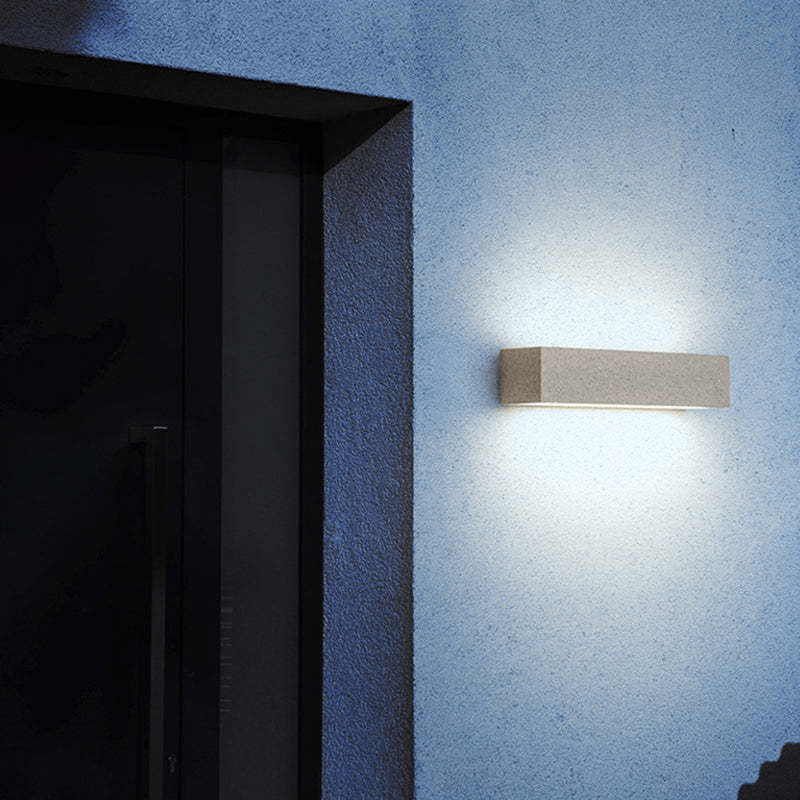 Modern Outdoor Wall Lamp Up & Down Light | Cement Design | Warm White LED Strip | 220V AC | Weather-Resistant Facade Lighting