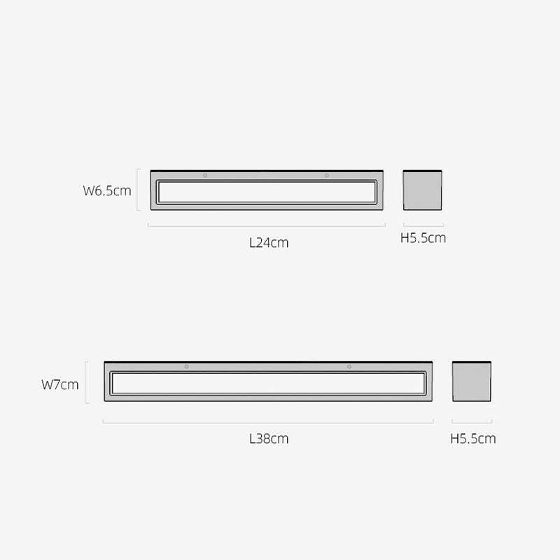 Modern Outdoor Wall Lamp Up & Down Light | Cement Design | Warm White LED Strip | 220V AC | Weather-Resistant Facade Lighting
