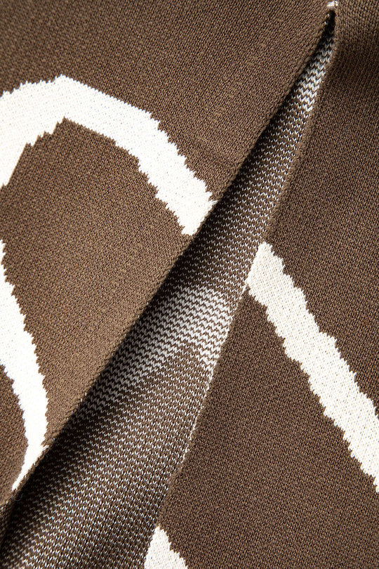 Line Pattern Cut Out Slit Wide Maxi Dress 