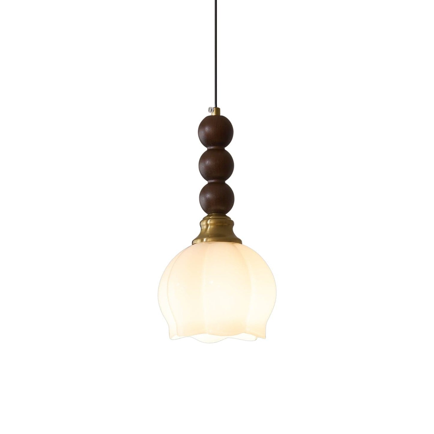 Evandra Pendant Lamp | Glass, Wood & Metal | E26/E27 LED Compatible | Elegant Dining & Living Room Lighting | Multiple Sizes