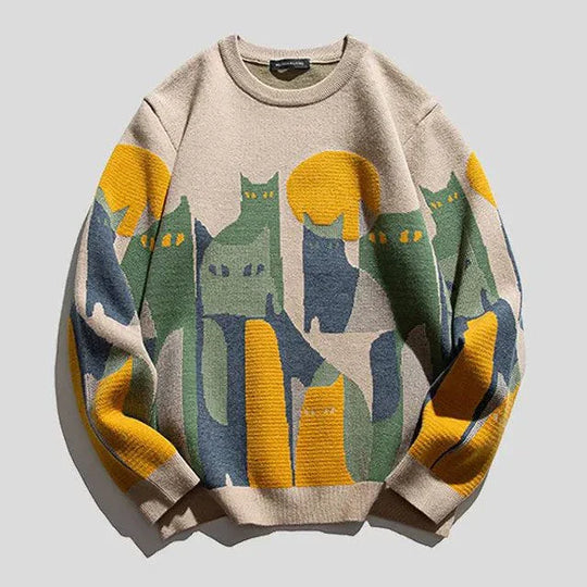Unisex Cat Print Sweatshirt | Perfect for Casual Outfits