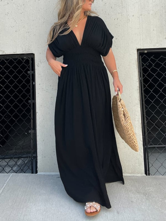 3 Maxi Dress with Split V-neck