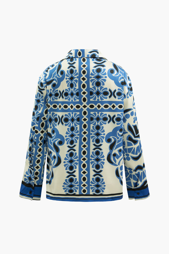 Whitney - Unique Printed Pocket Women's Long Sleeve Shirt