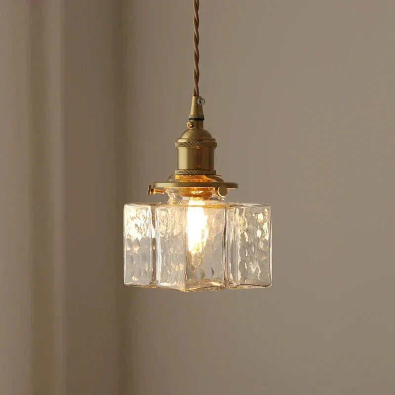 Fatima Modern Retro Glass Pendant Lamp | Gold Cord | E27 LED Compatible | Stylish Interior Lighting | Multiple Sizes