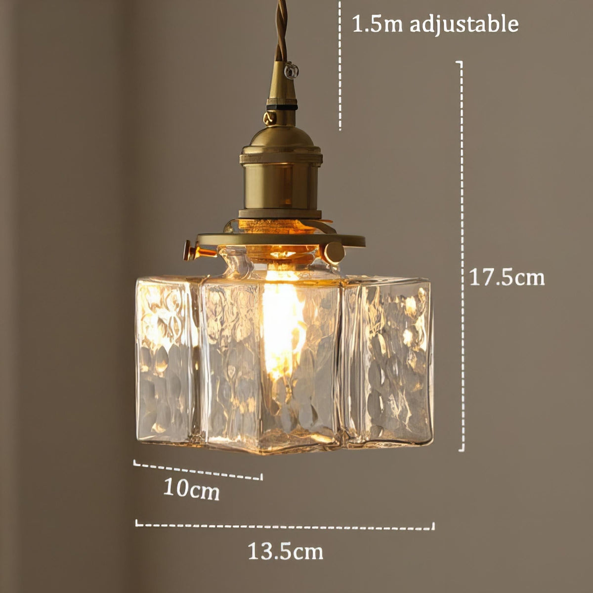 Fatima Modern Retro Glass Pendant Lamp | Gold Cord | E27 LED Compatible | Stylish Interior Lighting | Multiple Sizes