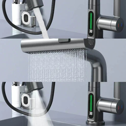 Pull-Out Kitchen Faucet | Retractable Kitchen Faucet with 5 Spray Modes | FlexiHahn