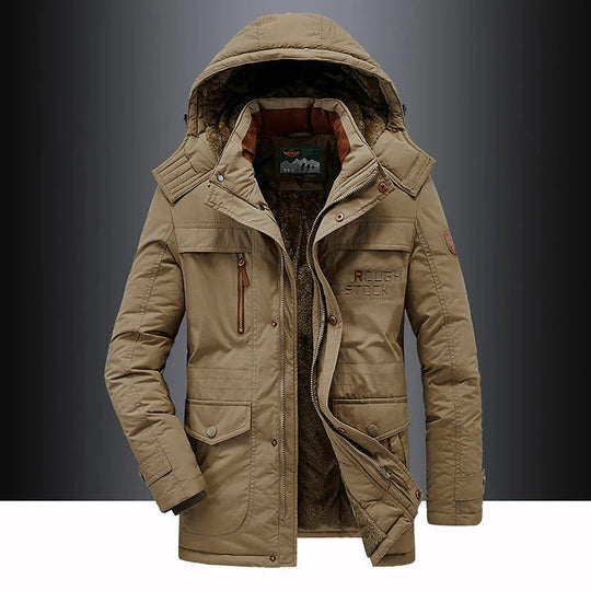 Mi-Long Hooded Parka with Zip for Men | Ideal for Winter