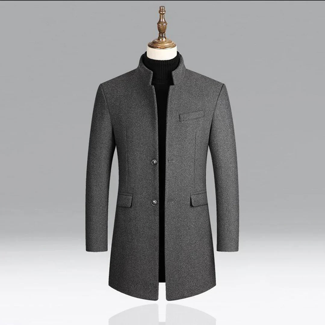 Men's Long Button-Down Coat | Ideal for Formal and Everyday Occasions