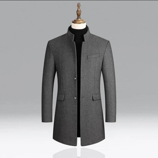 Men's Long Button-Down Coat | Ideal for Formal and Everyday Occasions