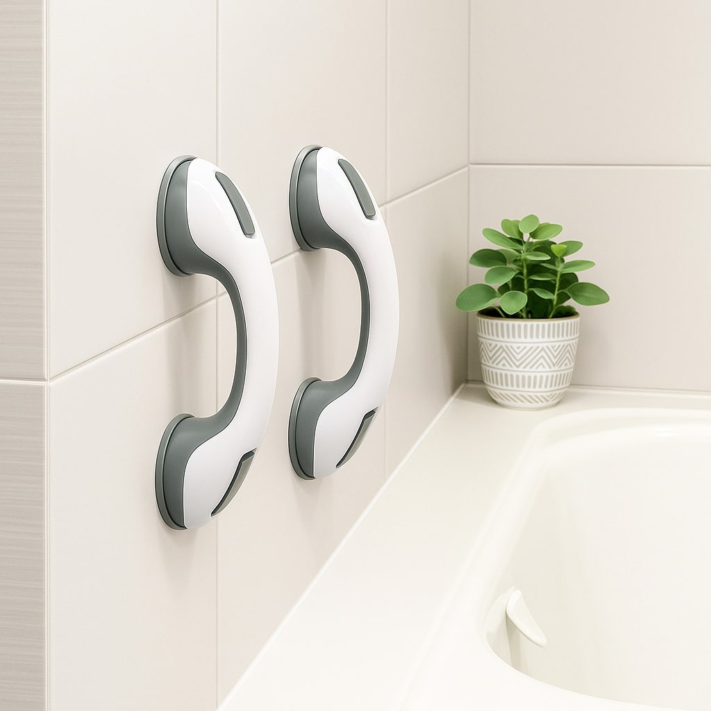 Grab bar for shower, bathtub, or toilet with suction cup | Bathtub handle for seniors without drilling | GripSicher