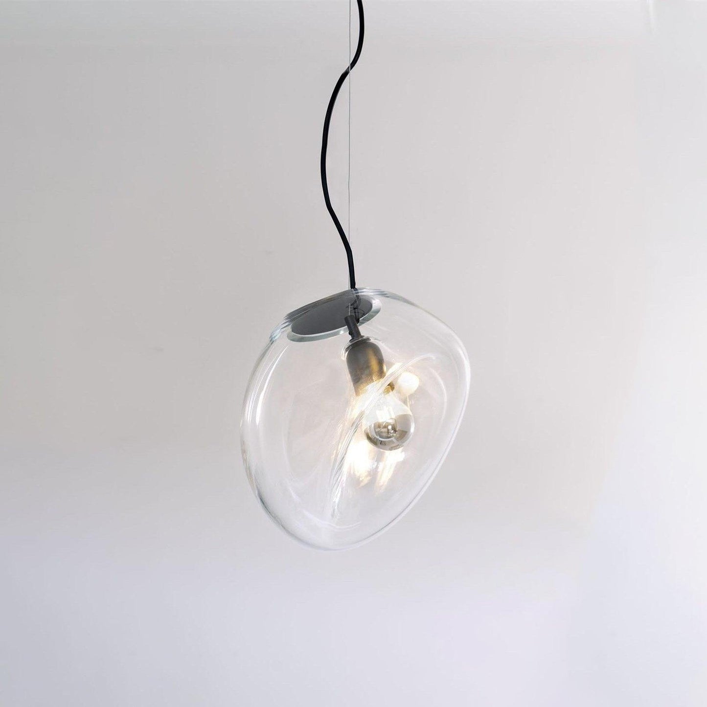 Water Drop Glass Pendant Lamp Modern Minimalist Ceiling Light | E26 E27 LED Compatible | Adjustable Hanging Cable