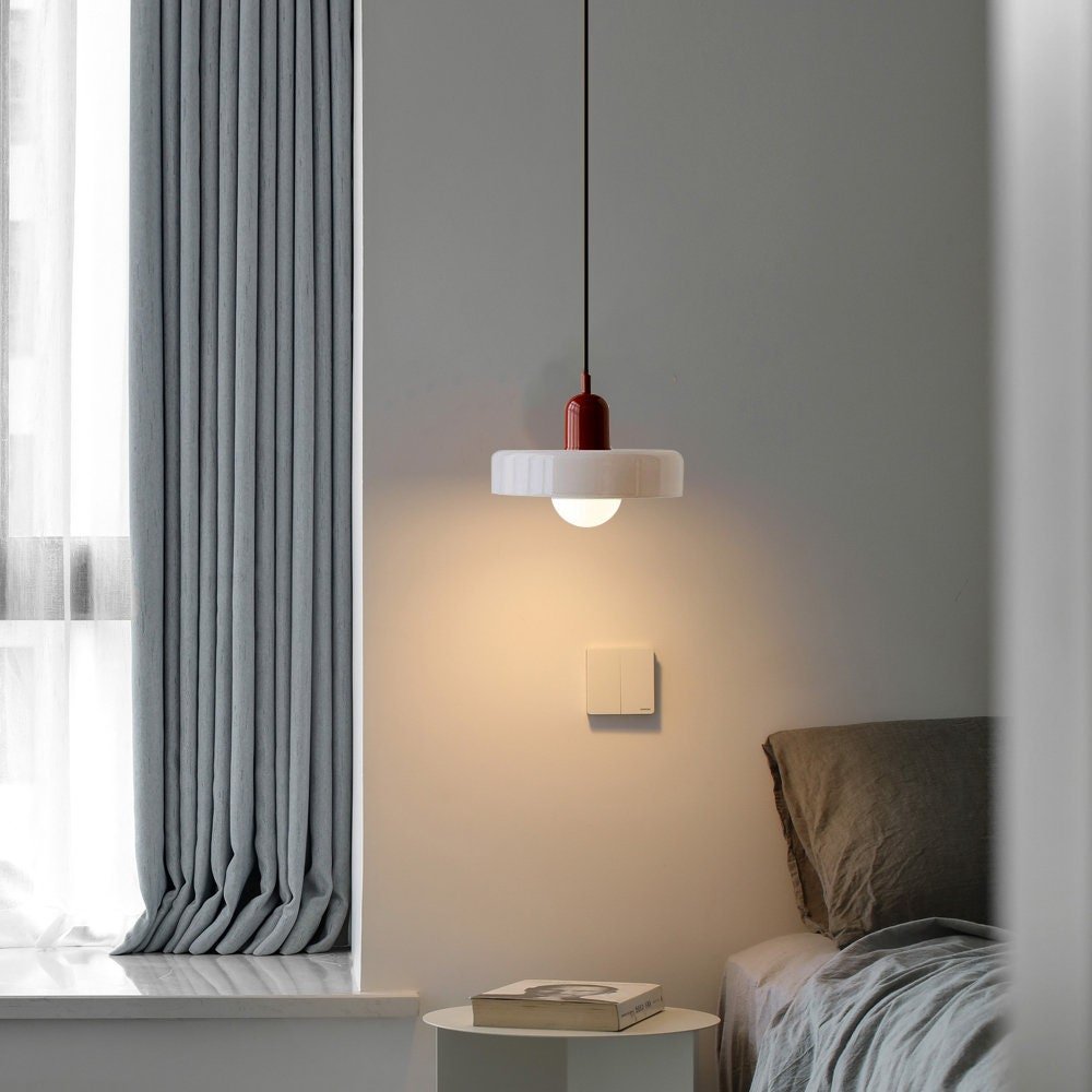 Bauhaus Pendant Lamp Made of Colored Glass
