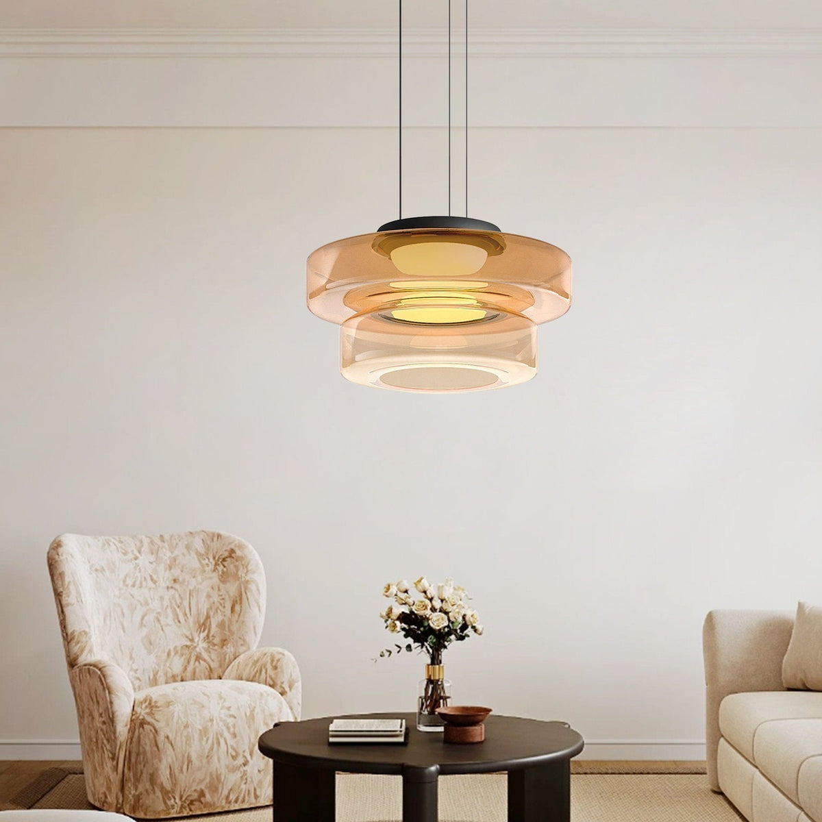 Glass Pendant Lamps in Bauhaus Style