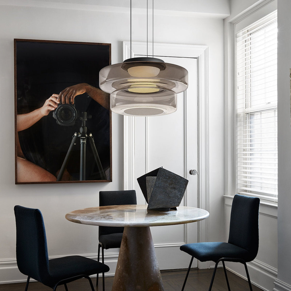 Glass Pendant Lamps in Bauhaus Style