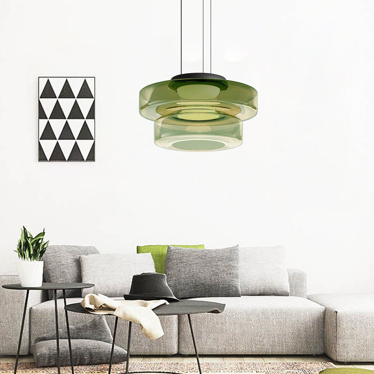Glass Pendant Lamps in Bauhaus Style