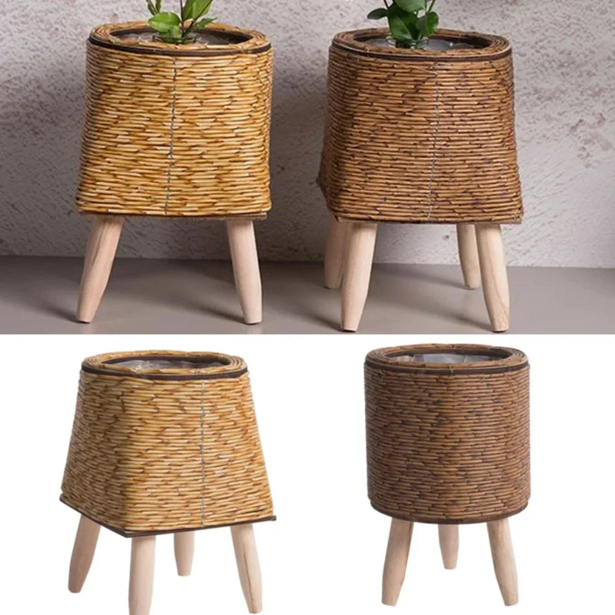 Scandinavische Plantenpot Liora Puck Binnen Buiten | Lichtgewicht Duurzaam Plastic | Natuurlijke Kleur Minimalistisch Ontwerp | Balkon Woonkamer Tuin