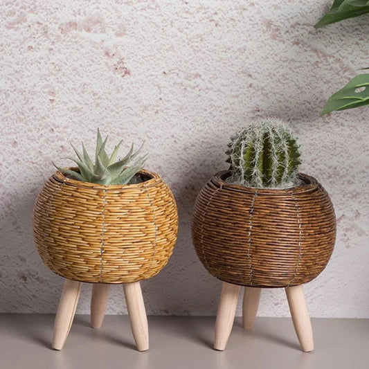 Scandinavische Plantenpot Liora Puck Binnen Buiten | Lichtgewicht Duurzaam Plastic | Natuurlijke Kleur Minimalistisch Ontwerp | Balkon Woonkamer Tuin
