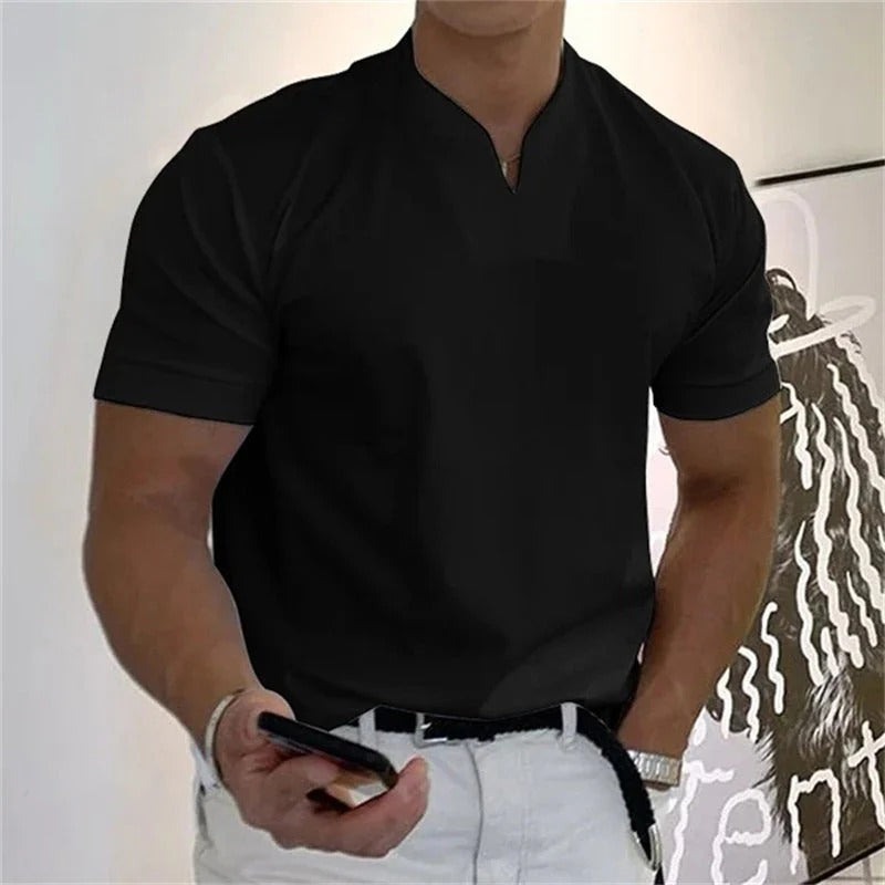 Men's Short Sleeve V-Neck Sports T-Shirt | Ideal for Sports and Daily Activities