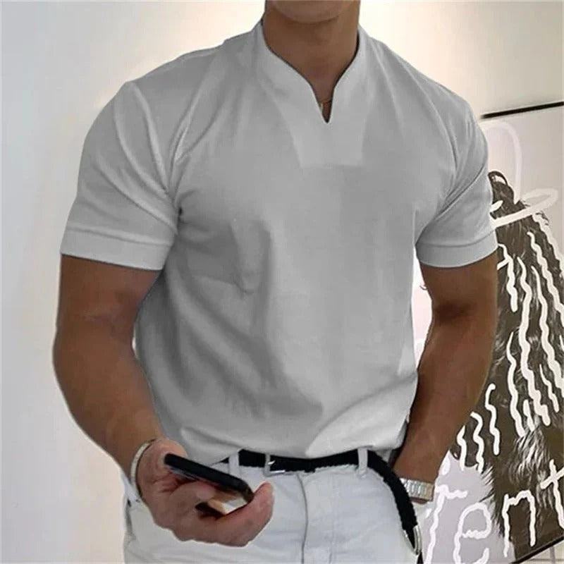 Men's Short Sleeve V-Neck Sports T-Shirt | Ideal for Sports and Daily Activities
