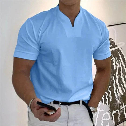 Men's Short Sleeve V-Neck Sports T-Shirt | Ideal for Sports and Daily Activities