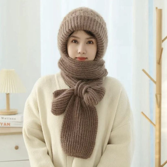 Adult Hat with Integrated Scarf | Ideal for Winter